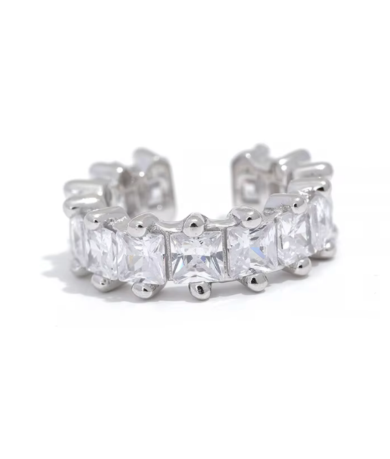 Crystal Glow Ear Cuff – 925 Silver
