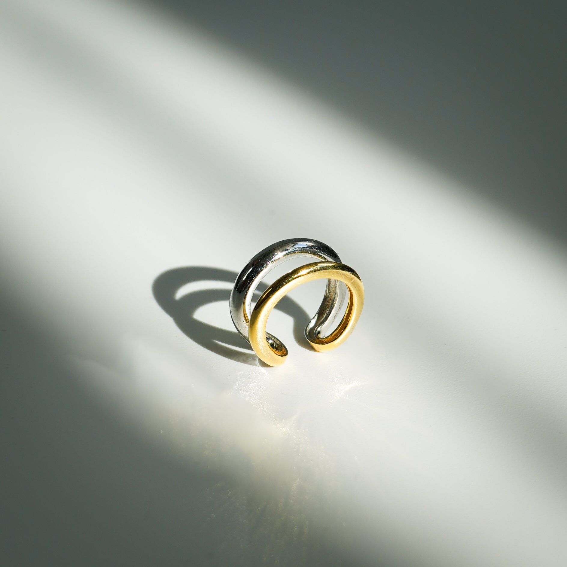 ual-Tone Ear Cuff – Gold & 925 Silver