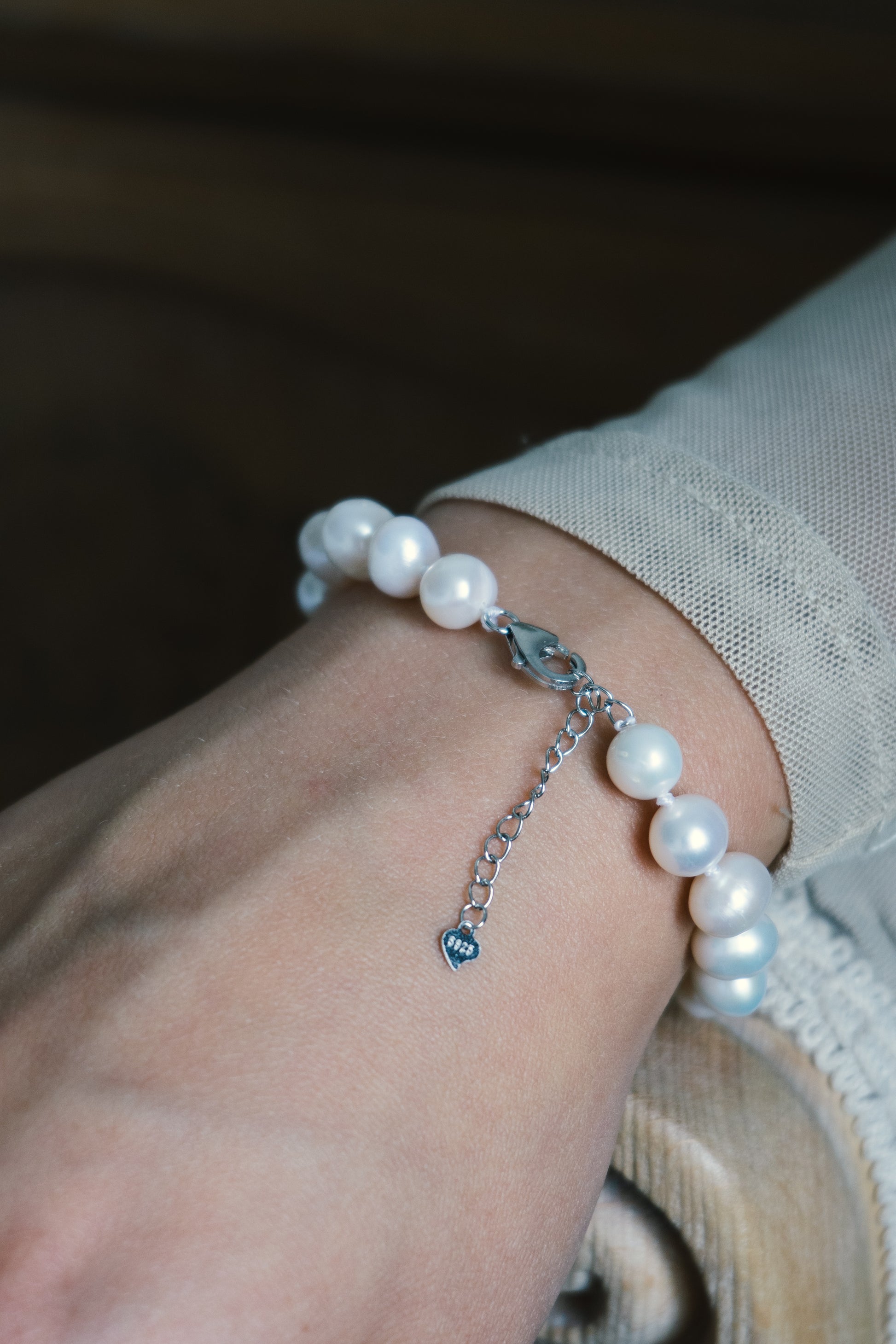Pearl Set – Necklace & Bracelet with Silver Clasp (8mm Natural Pearls)