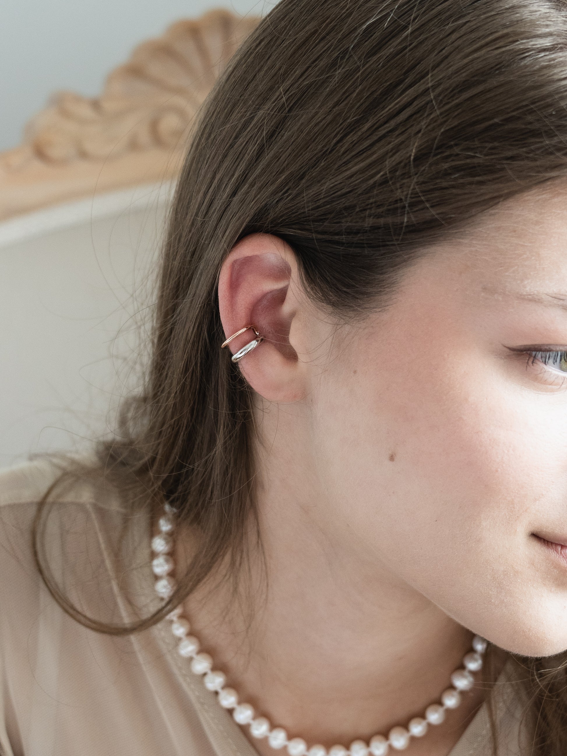 ual-Tone Ear Cuff – Gold & 925 Silver