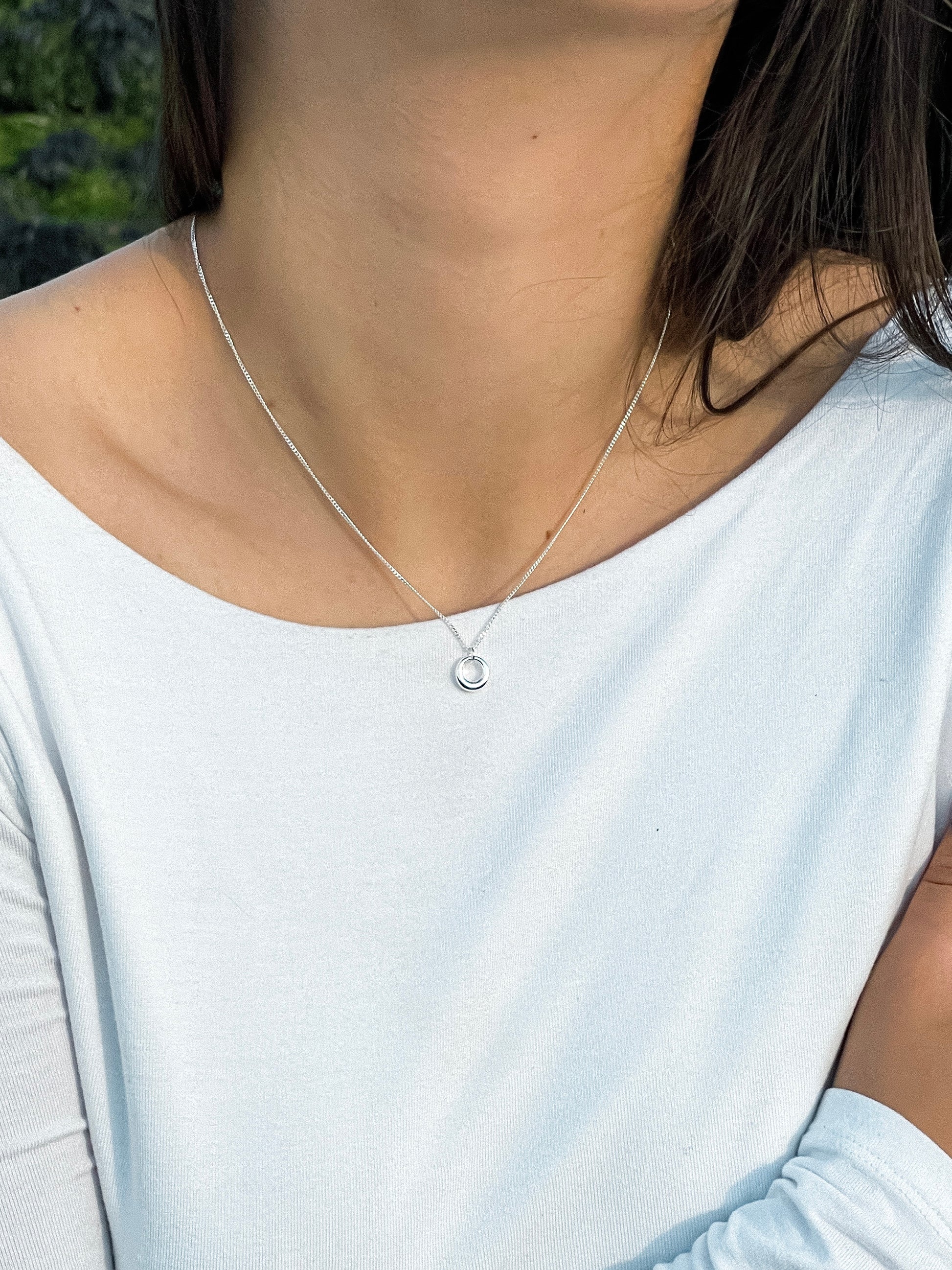Eternal| Sterling Silver Circle Pendant Necklace